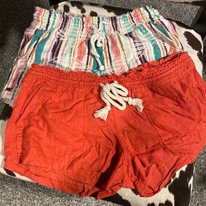 2 pairs of Roxy brand cotton shorts